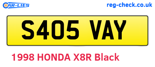 S405VAY are the vehicle registration plates.