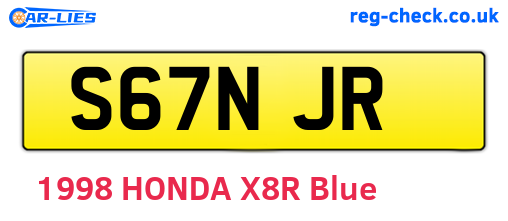 S67NJR are the vehicle registration plates.