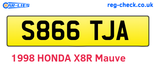 S866TJA are the vehicle registration plates.