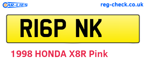 R16PNK are the vehicle registration plates.