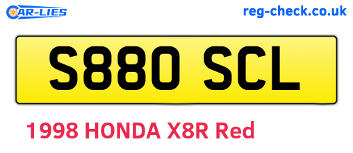 S880SCL are the vehicle registration plates.