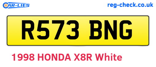 R573BNG are the vehicle registration plates.