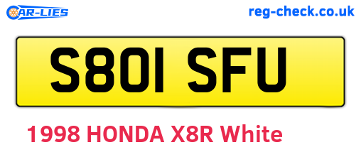 S801SFU are the vehicle registration plates.