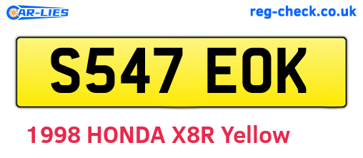 S547EOK are the vehicle registration plates.