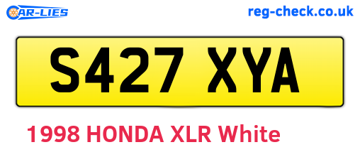 S427XYA are the vehicle registration plates.
