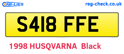 S418FFE are the vehicle registration plates.