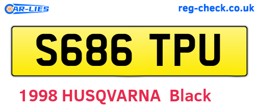 S686TPU are the vehicle registration plates.