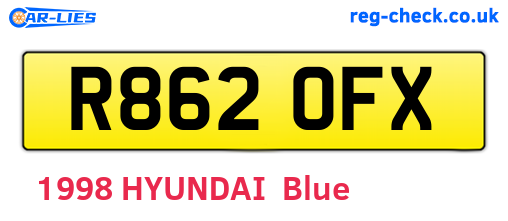 R862OFX are the vehicle registration plates.