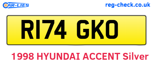 R174GKO are the vehicle registration plates.