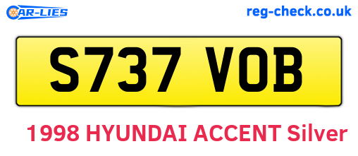 S737VOB are the vehicle registration plates.