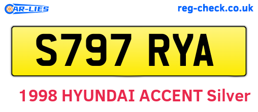 S797RYA are the vehicle registration plates.