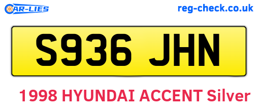 S936JHN are the vehicle registration plates.
