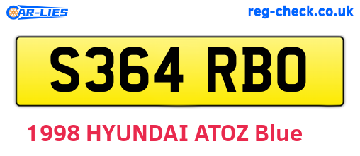 S364RBO are the vehicle registration plates.