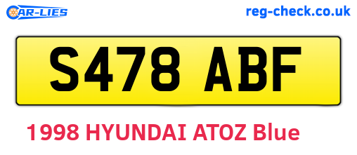 S478ABF are the vehicle registration plates.