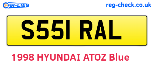 S551RAL are the vehicle registration plates.