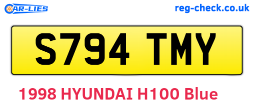 S794TMY are the vehicle registration plates.