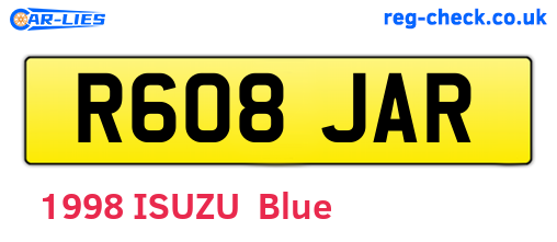 R608JAR are the vehicle registration plates.