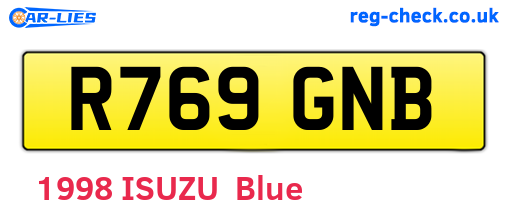 R769GNB are the vehicle registration plates.