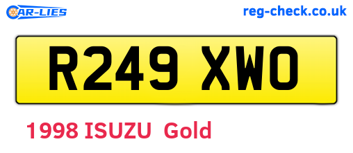 R249XWO are the vehicle registration plates.