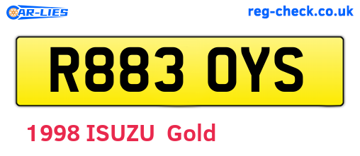 R883OYS are the vehicle registration plates.