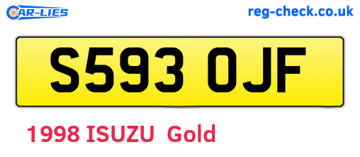 S593OJF are the vehicle registration plates.