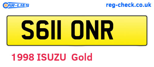 S611ONR are the vehicle registration plates.