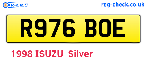 R976BOE are the vehicle registration plates.