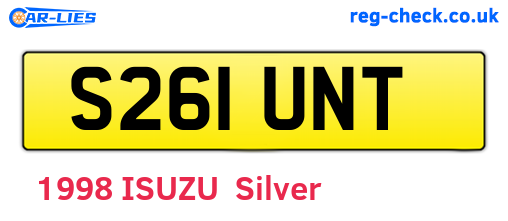 S261UNT are the vehicle registration plates.