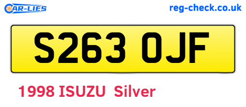 S263OJF are the vehicle registration plates.
