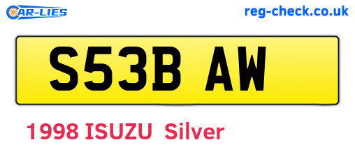 S53BAW are the vehicle registration plates.