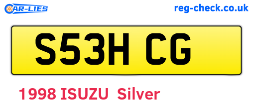 S53HCG are the vehicle registration plates.