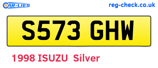 S573GHW are the vehicle registration plates.