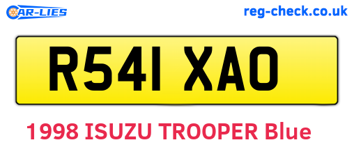 R541XAO are the vehicle registration plates.
