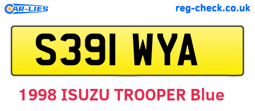 S391WYA are the vehicle registration plates.