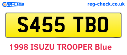 S455TBO are the vehicle registration plates.