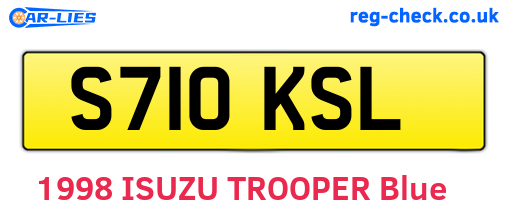 S710KSL are the vehicle registration plates.