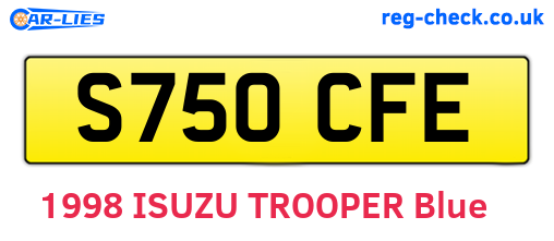 S750CFE are the vehicle registration plates.
