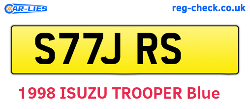 S77JRS are the vehicle registration plates.