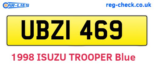UBZ1469 are the vehicle registration plates.