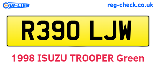 R390LJW are the vehicle registration plates.