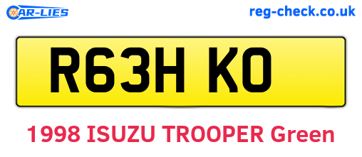 R63HKO are the vehicle registration plates.