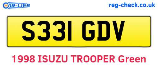 S331GDV are the vehicle registration plates.