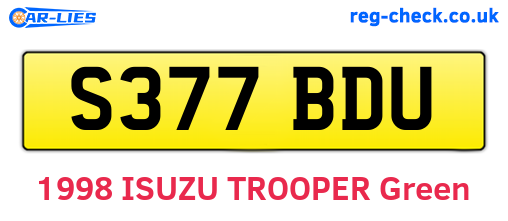 S377BDU are the vehicle registration plates.