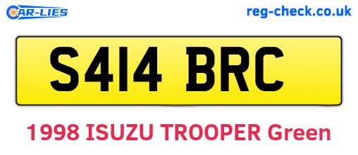 S414BRC are the vehicle registration plates.