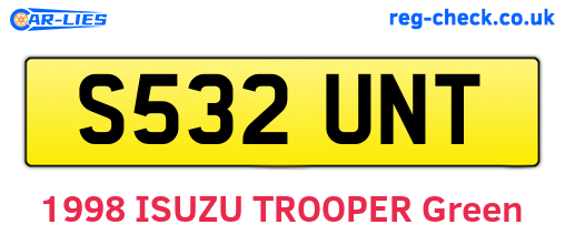 S532UNT are the vehicle registration plates.