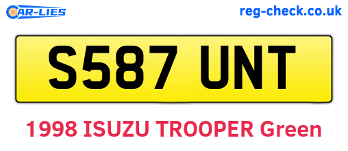S587UNT are the vehicle registration plates.