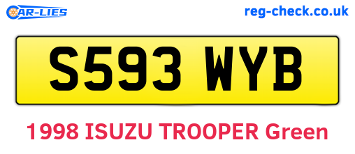 S593WYB are the vehicle registration plates.