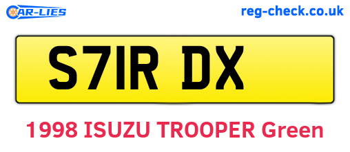 S71RDX are the vehicle registration plates.