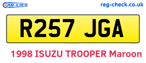 R257JGA are the vehicle registration plates.
