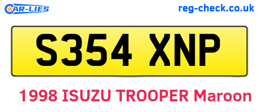 S354XNP are the vehicle registration plates.